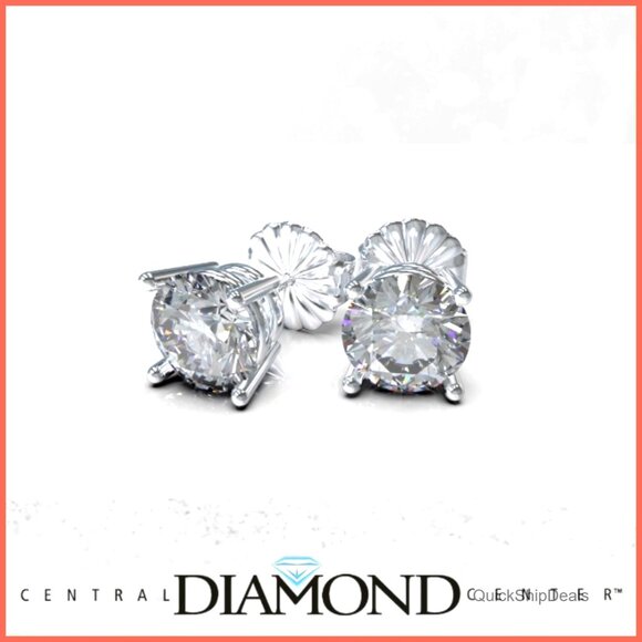 14K Gold Post Swarovski Zirconia Stud Earrings for Sensitive Ears